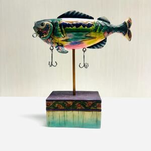 Vintage Heartwood Creek Jim Shore Fish Lake Lure Folk Art Figurine
